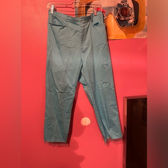 Turquoise pants with beads - Picture 3 of 6
